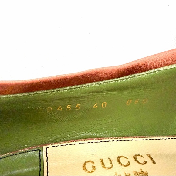 GUCCI || Rare GG Torchon Logo Canvas Monogram Pumps Copper Trim Heels EU 40 - Picture 14 of 16